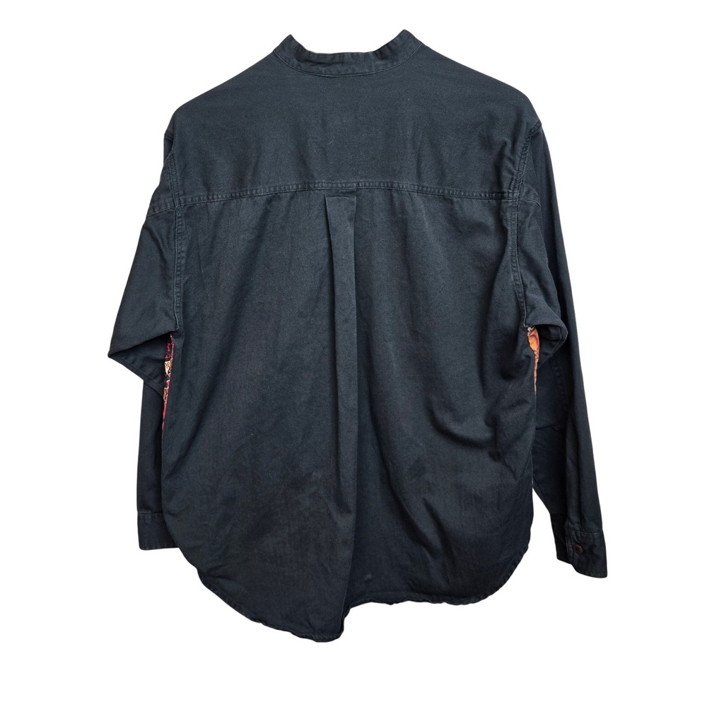 Vintage Gitano Patchwork Print Button Down Long S… - image 2